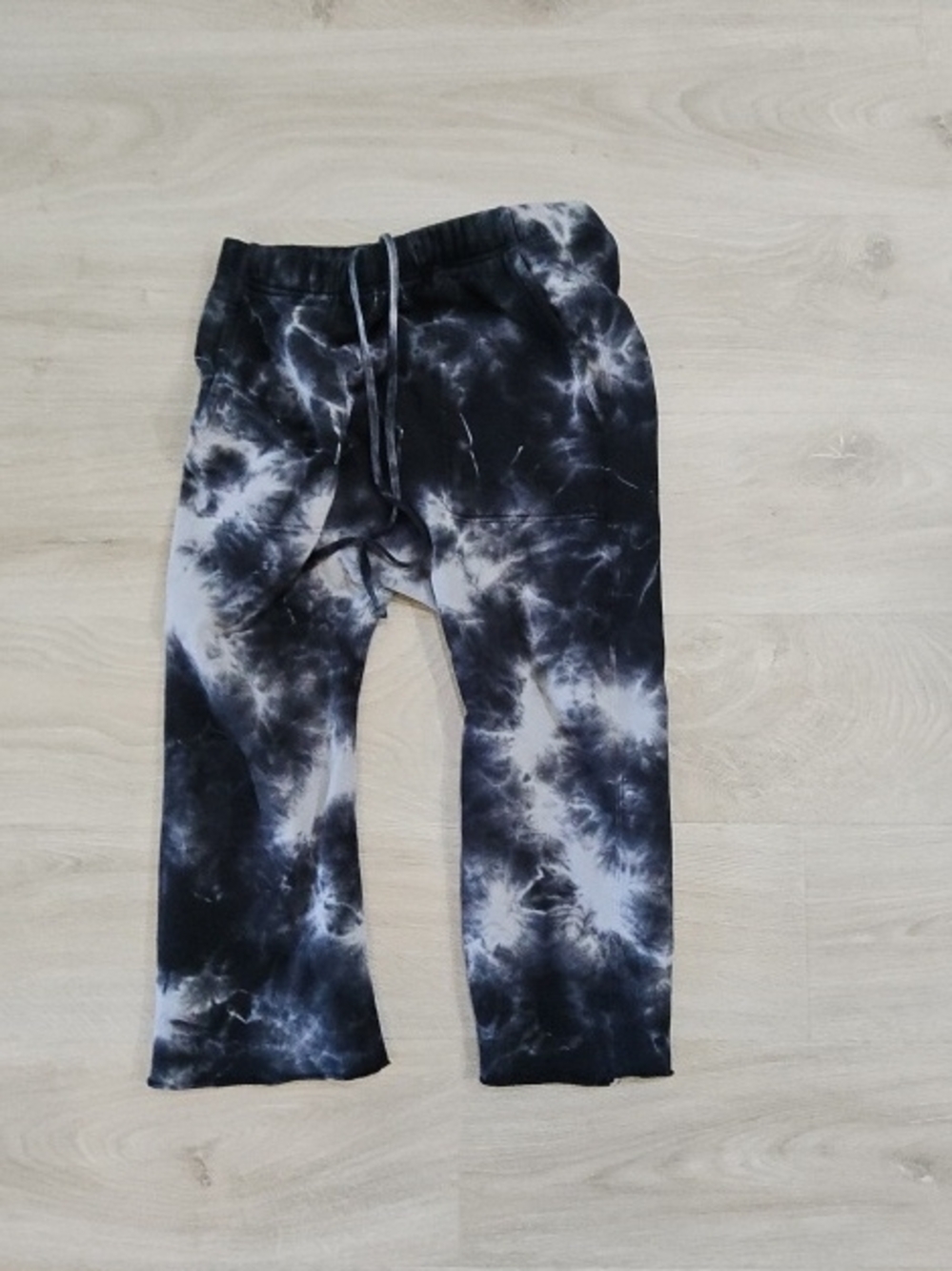 Nili Lotan Black & White Tie-Dye Joggers